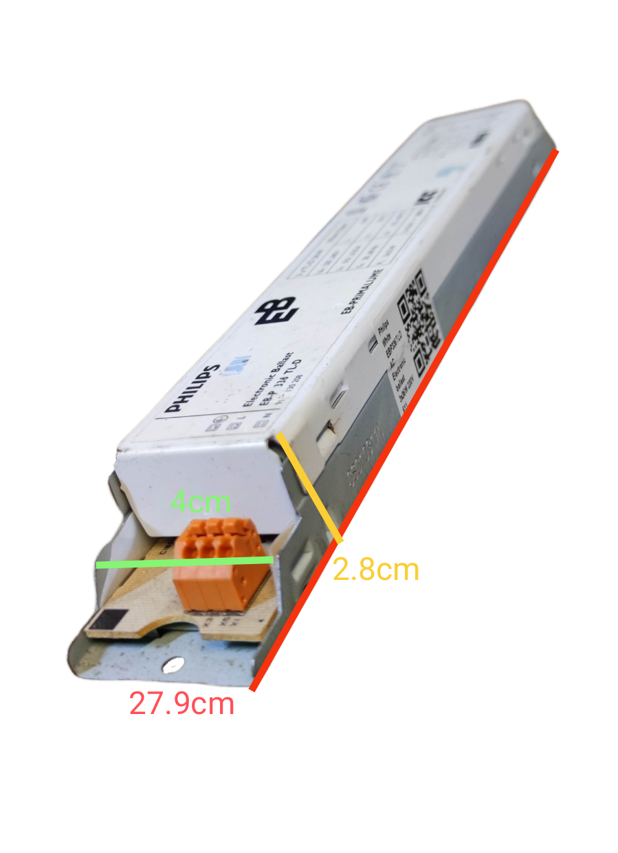 Philips Electronic Ballast 3x36W T-8 220V with compact design and wiring connector