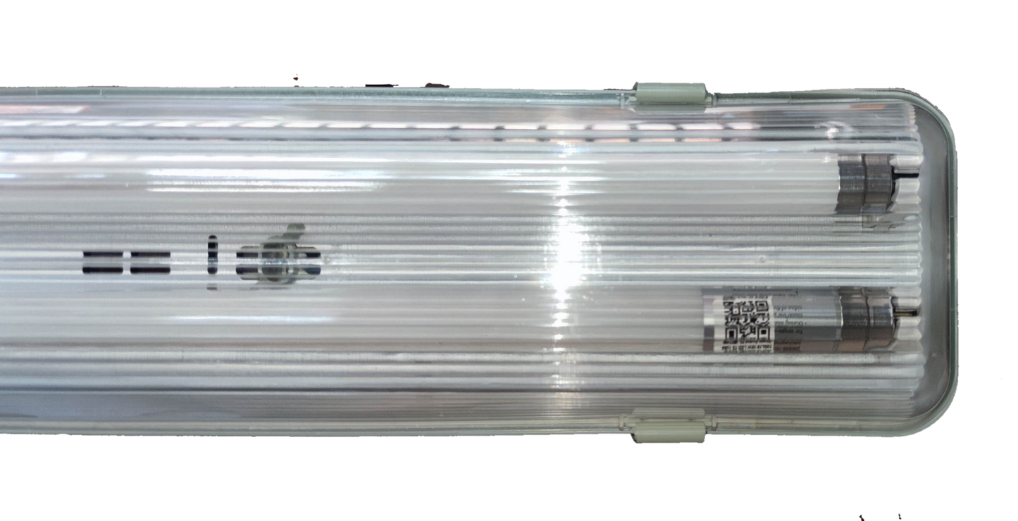 Philips Opple 2x8W LED ECOFIT daylight lighting installation with a clear protective cover
