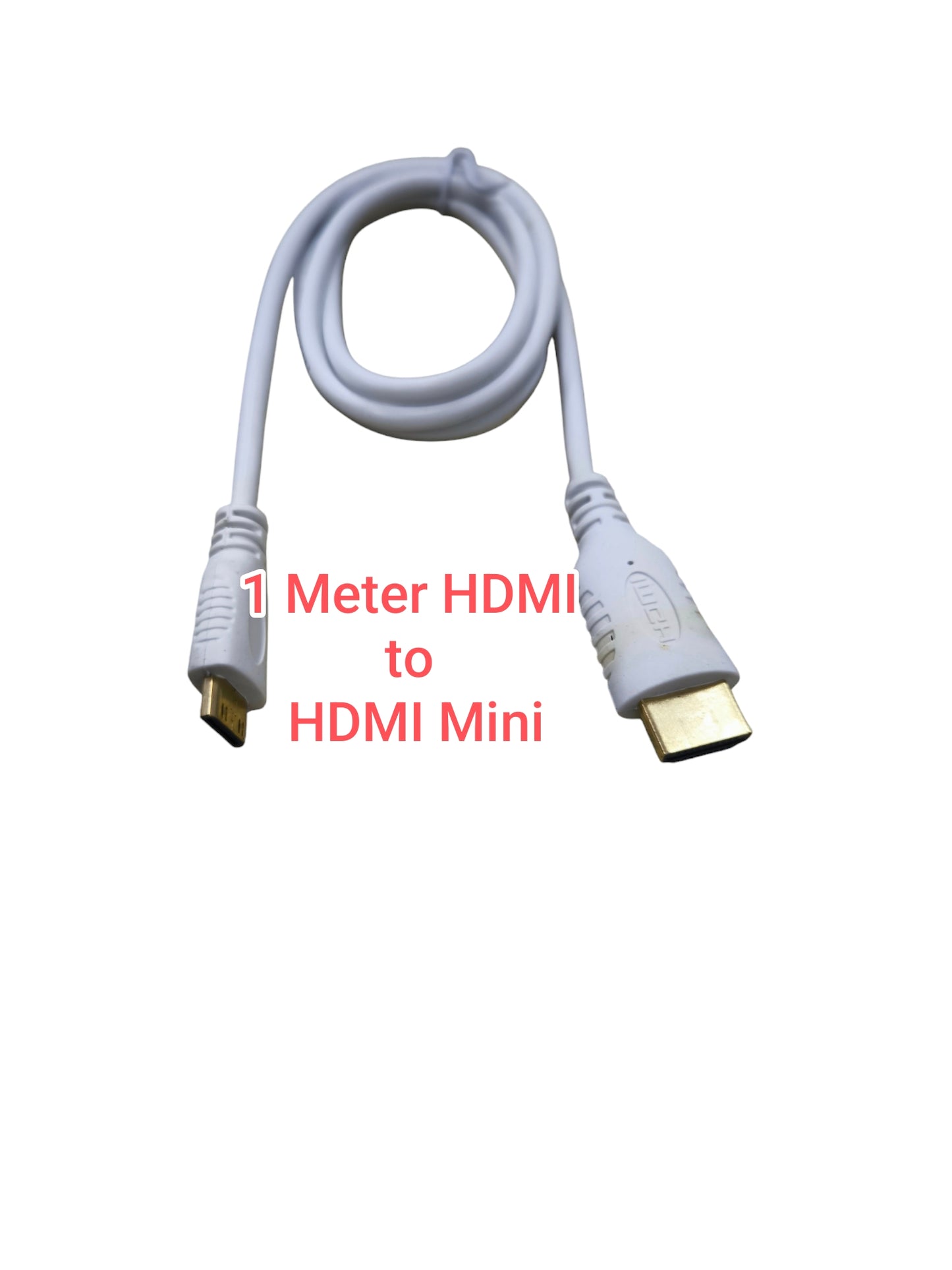 HDMI to Mini HDMI Cable in White, 1 Meter, Ideal for Connecting Devices and Streaming