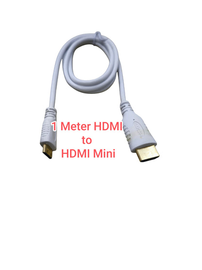 HDMI to Mini HDMI Cable in White, 1 Meter, Ideal for Connecting Devices and Streaming