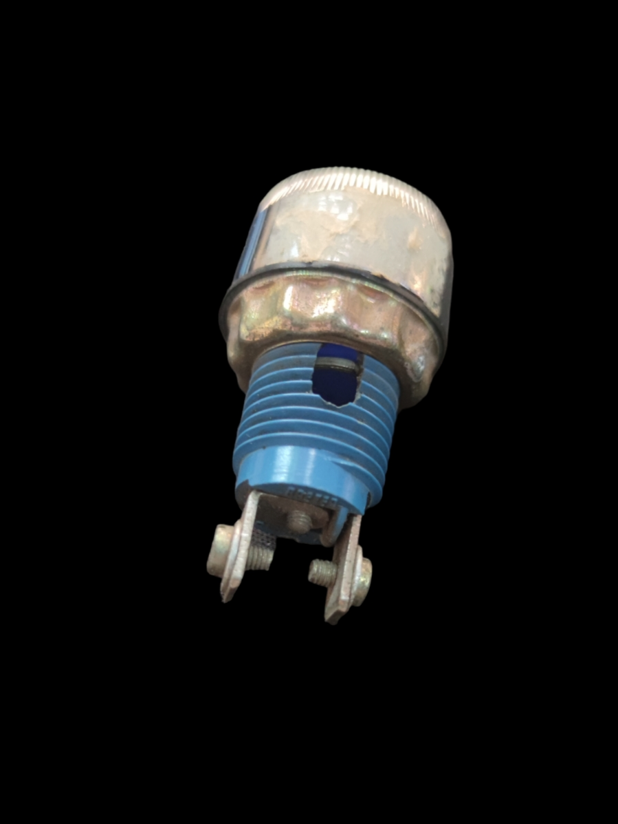 Taiwan Pilot Lamp Fixture E10 14mm with blue base and metallic bulb housing for work and safety lighting