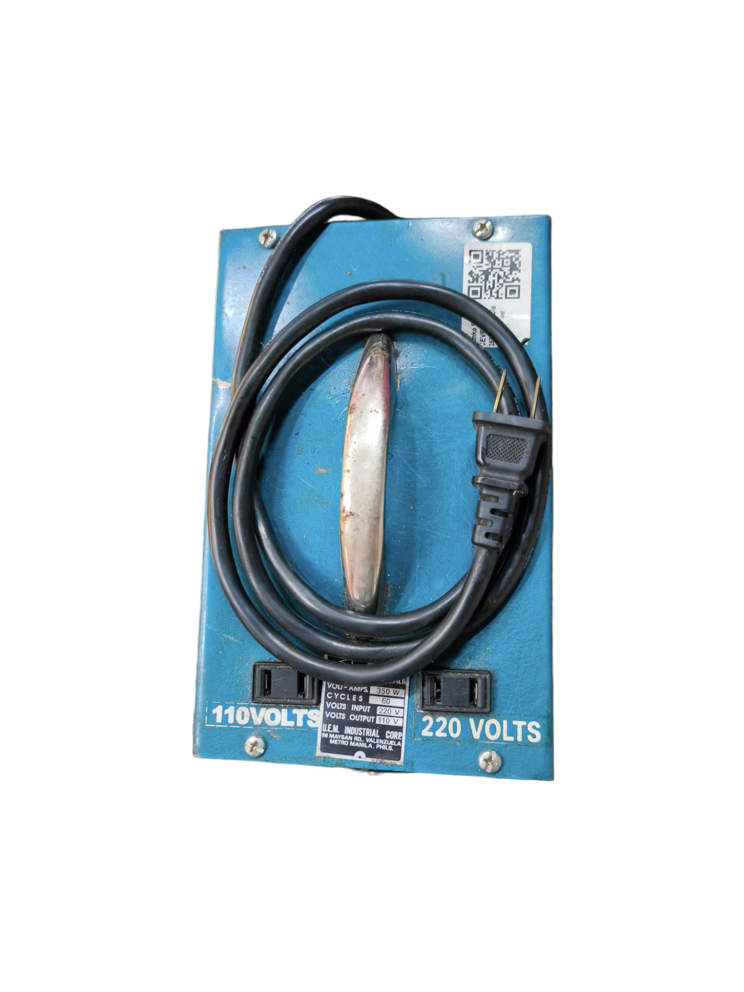 CE Pioneer 350W Variable Transformer 145 blue metal box with power cord and voltage switch