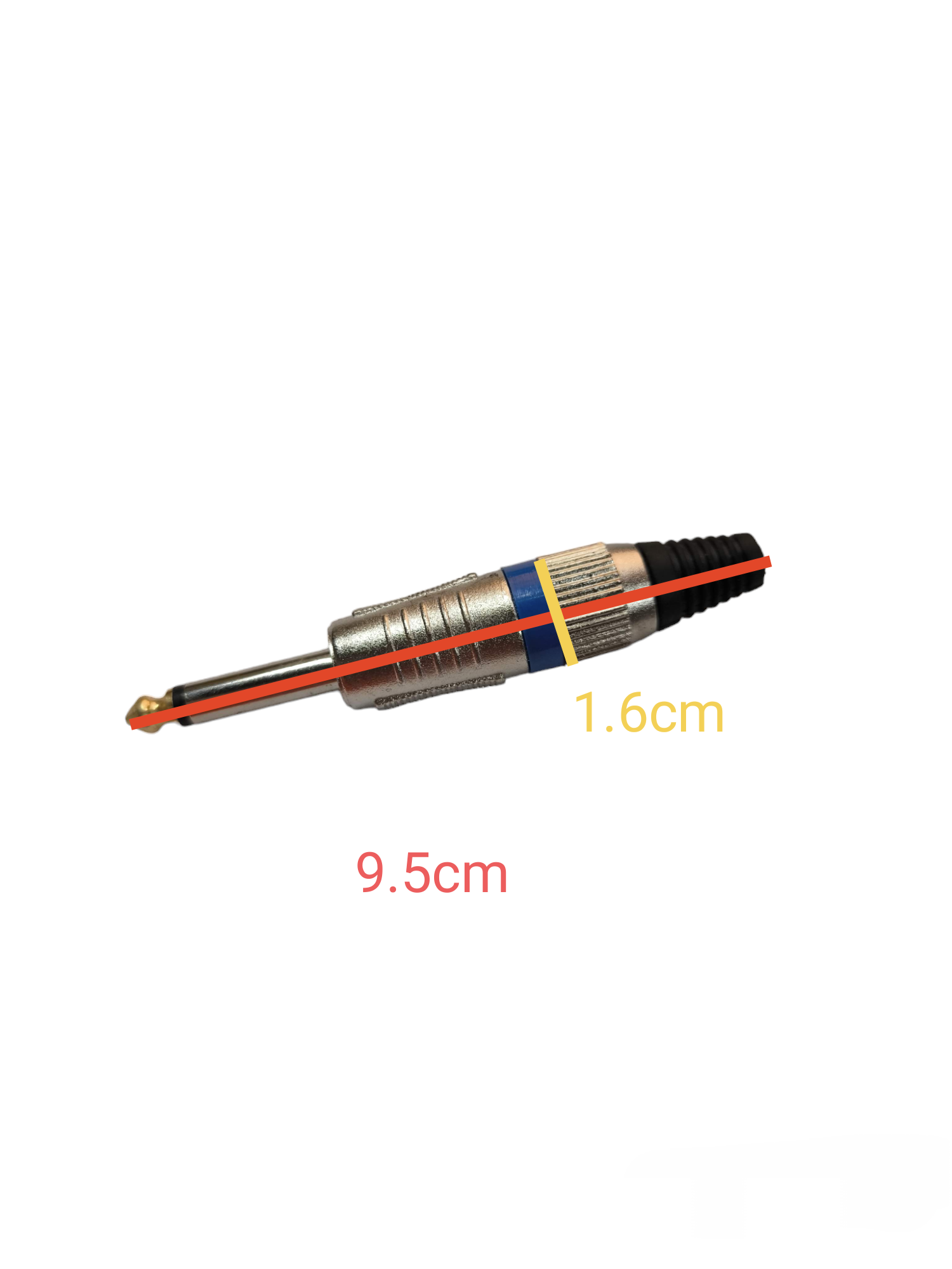 PL-55 Plug Metal Mono Connector for Reliable Audio Connections, 9.5cm Length