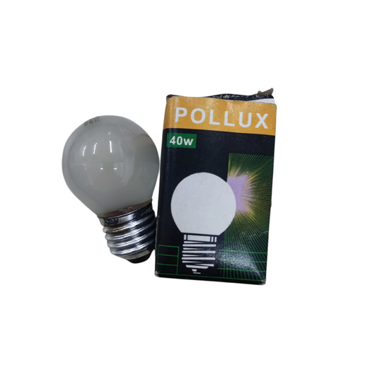 Pollux 40W incandescent bulb with a standard base and packaging for home lighting