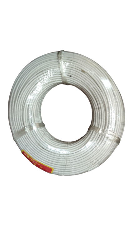 Grippes Silicon Wire 2.5 mm Fiberglass Cable coiled in white insulation for electrical use