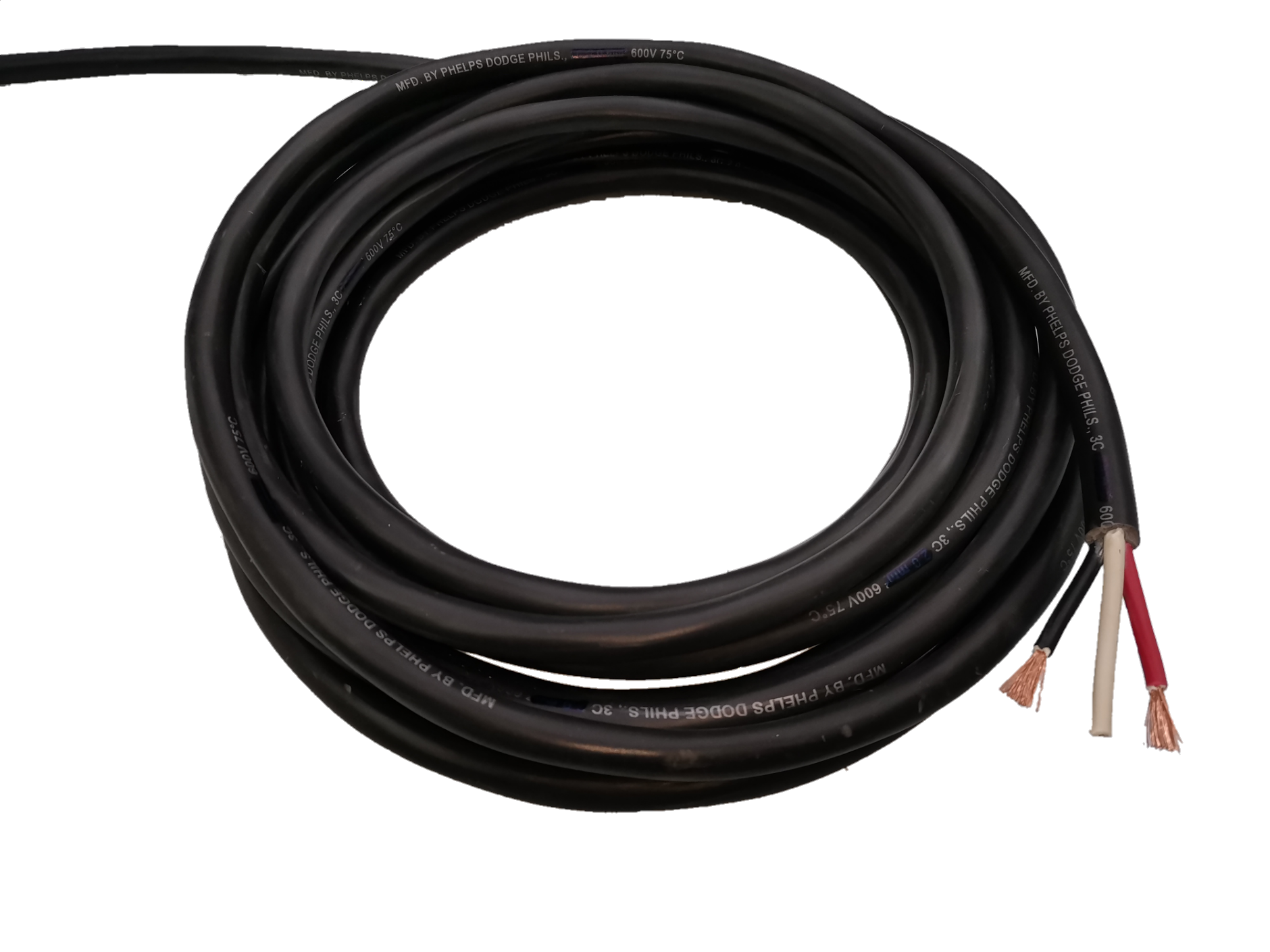 Phelps Dodge Power Cable AWG 14 3 Core in Black, ideal for electrical connections and wiring projects