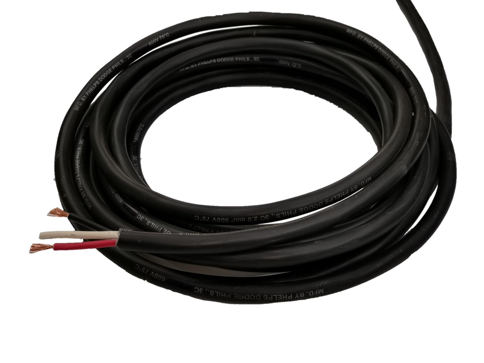 Phelps Dodge Power Cable AWG 14 3 Core with durable black insulation for reliable electrical connections