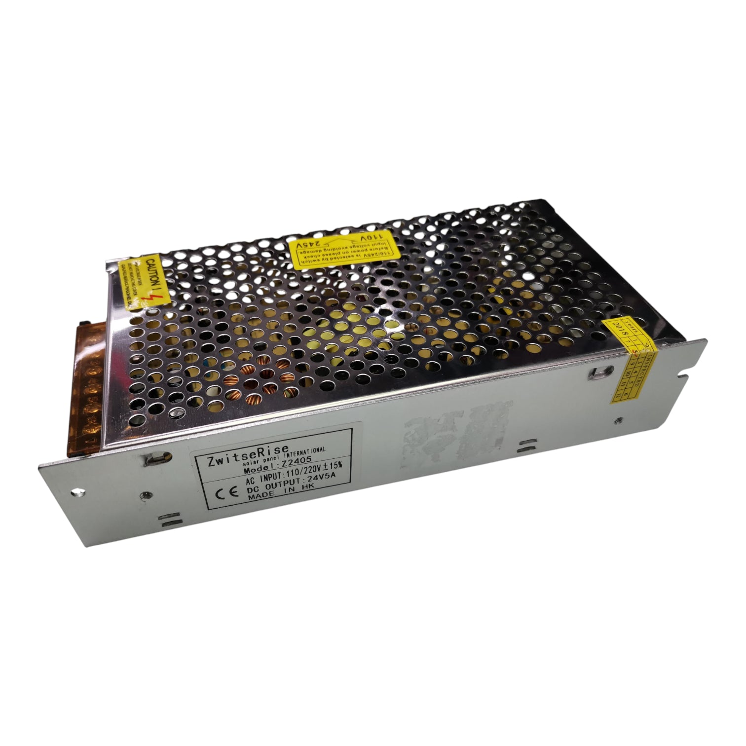 ZwitseRise Power Supply 24V 5A with durable metal casing for reliable electronic devices