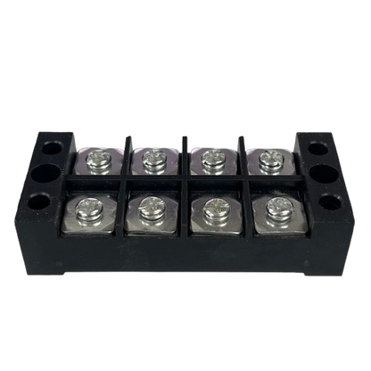 Grippes 45A 4 Pairs Terminal Block 600V black screw terminal strip with eight metal posts for wiring