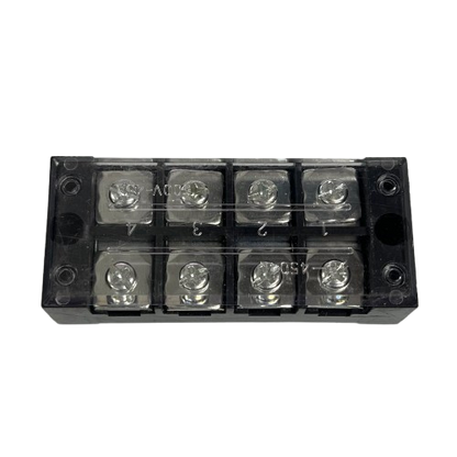 Grippes 45A 4 Pairs Terminal Block 600V clear plastic 8 terminal screw connector with mounting holes