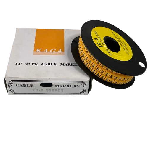 Cable "6" Marker 5.0mm to 7.2mm EC-3 Yellow, 350PCS