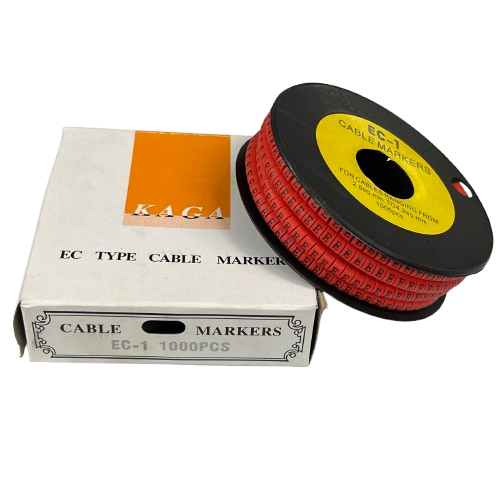 Cable "E" Marker Red 2.6mm to 4.2mm 1000pcs per Roll EC-1