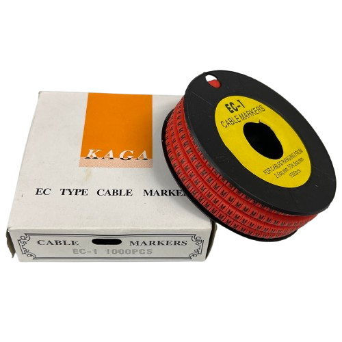 Cable (M) Marker Red 2.6mm to 4.2mm 1000pcs per Roll EC-1