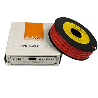 Cable (T) Marker Red 2.6mm to 4.2mm 1000pcs per Roll EC-1