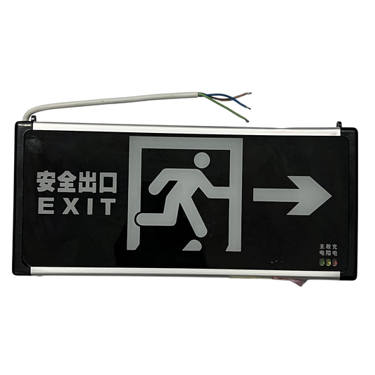 Exit Sign Right Arrow Running Man Green LED 3W 220V Glass DZ-BLZD-2LRE3W (L)SF