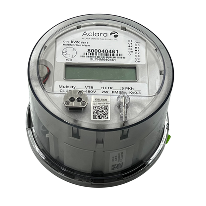GE or Aclara KV2C FM3S KWH Electric Meter CT Rated Single Phase 2 Wire 120V-480VAC 5 Jaws