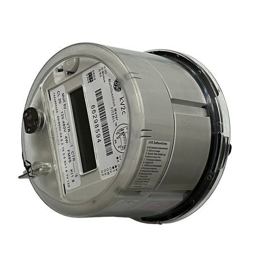 GE or Aclara KV2C FM9S KWH Electric Meter CT Rated 3 Phase 4 Wire 120V-480VAC 13 Jaws