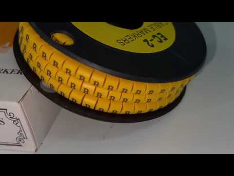 Grippes (B) Cable Marker 3.6mm to 5.2mm Color Yellow 1roll 500pcs) EC-2Y