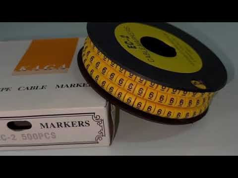 Grippes (6) Cable Marker 3.6mm to 5.2mm Color Yellow 1roll 500pcs) EC-2Y
