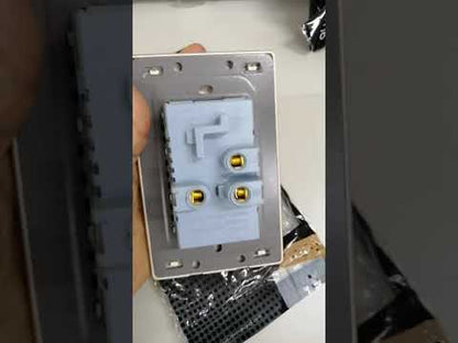 Grazen 2 Gang Outlet with USB-C 2100mAh 5VDC and USB-A 2100mAh 5VDC Outlet with Plate Cover GW-015 Gold