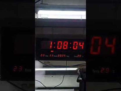 Digital Wall Clock 220V with Month Day Year Day and Temperature JH3615