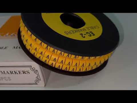 Grippes (A) Cable Marker 3.6mm to 5.2mm Color Yellow 1roll 500pcs) EC-2Y