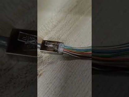 Comscope AMPCAT 5e Connector Plug Plastic, Metal Shielded Connector, Plastic Pass Through, Metal Pass Through 1pc RJ45 Connector CAT5E I Electx Electrical Supply
