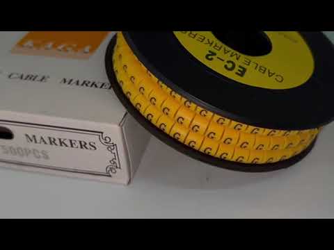 Grippes (G) Cable Marker 3.6mm to 5.2mm Color Yellow 1roll 500pcs) EC-2Y