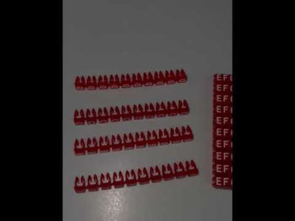 Cable Marker Clip On Type A-Z 2.0-3.2mm Red 260PC   KCM-1.5MM(A-Z)R