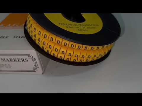 Grippes (D) Cable Marker 3.6mm to 5.2mm Color Yellow 1roll 500pcs) EC-2Y