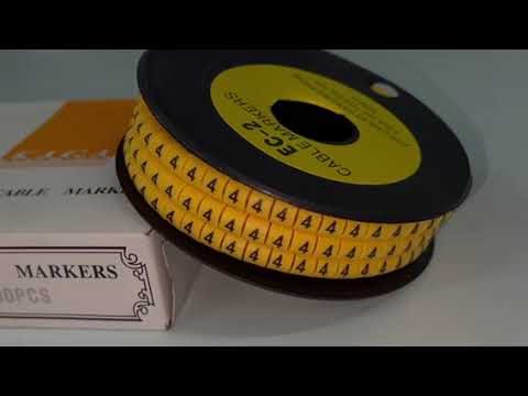 Grippes (4) Cable Marker 3.6mm to 5.2mm Color Yellow 1roll 500pcs) EC-2Y