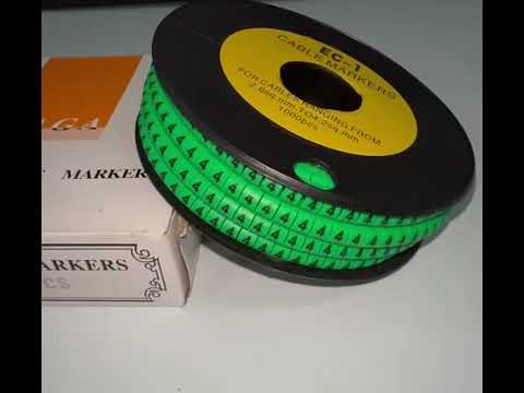 Cable "4" Marker EC-1 Green 2.6mm to 4.2mm 1000pcs 1 Roll   EC-1G(4)