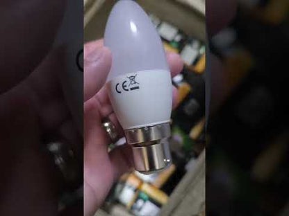 Glolux 6W LED Candle Bulb B22 Socket Warm White 3000K 470 Lumens Non-Dimmable