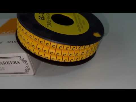 Grippes (C) Cable Marker 3.6mm to 5.2mm Color Yellow 1roll 500pcs) EC-2Y