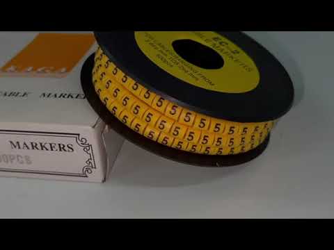 Grippes (5) Cable Marker 3.6mm to 5.2mm Color Yellow 1roll 500pcs) EC-2Y