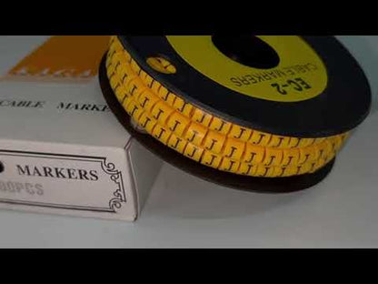 Grippes (J) Cable Marker 3.6mm to 5.2mm Color Yellow 1roll 500pcs) EC-2Y