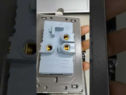 Grazen 2 Gang Outlet with USB-C 2100mAh Gra5VDC and USB-A 2100mAh 5VDC Outlet with Plate Cover GW-015 Black