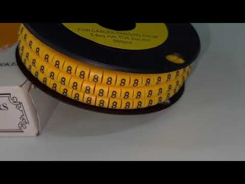 Grippes (8) Cable Marker 3.6mm to 5.2mm Color Yellow 1roll 500pcs) EC-2Y