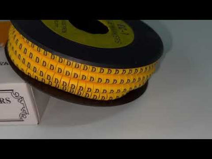 Cable "D" Marker 2.6mm to 4.2mm Yellow EC-1Y, 1000PCS