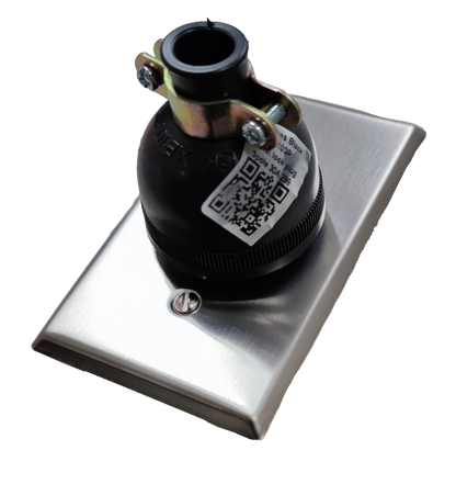 Grippes 30A twist lock wall outlet mounted on stainless steel plate heavy duty industrial plug connector
