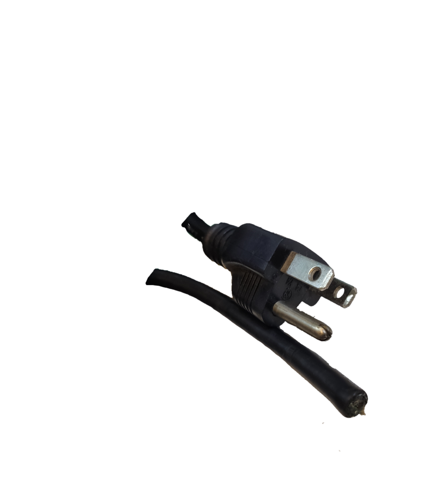 Black heavy duty three prong grounded plug and cable from China industrial grounded AC power cable for equipment
