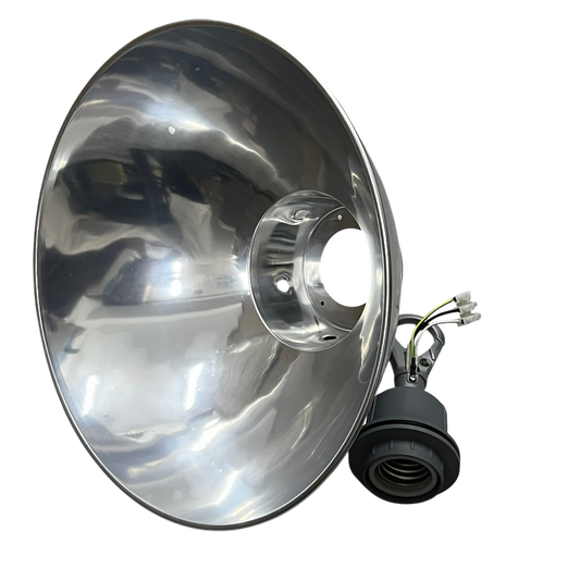 Biglite Omni industrial pendant light with 14 Inch aluminum reflector With Omni E40 Socket. durable polished finish