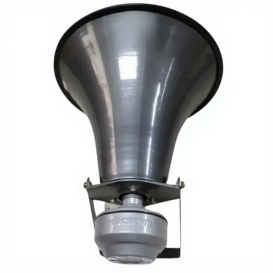Crown 20 Inch 100W Trumpet Horn gray metal loudspeaker with mounting bracket for public address systems