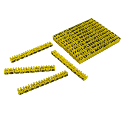 Grippes A-Z wire marker clips Yellow pack for cable management alphabetical labels for wires and cables
