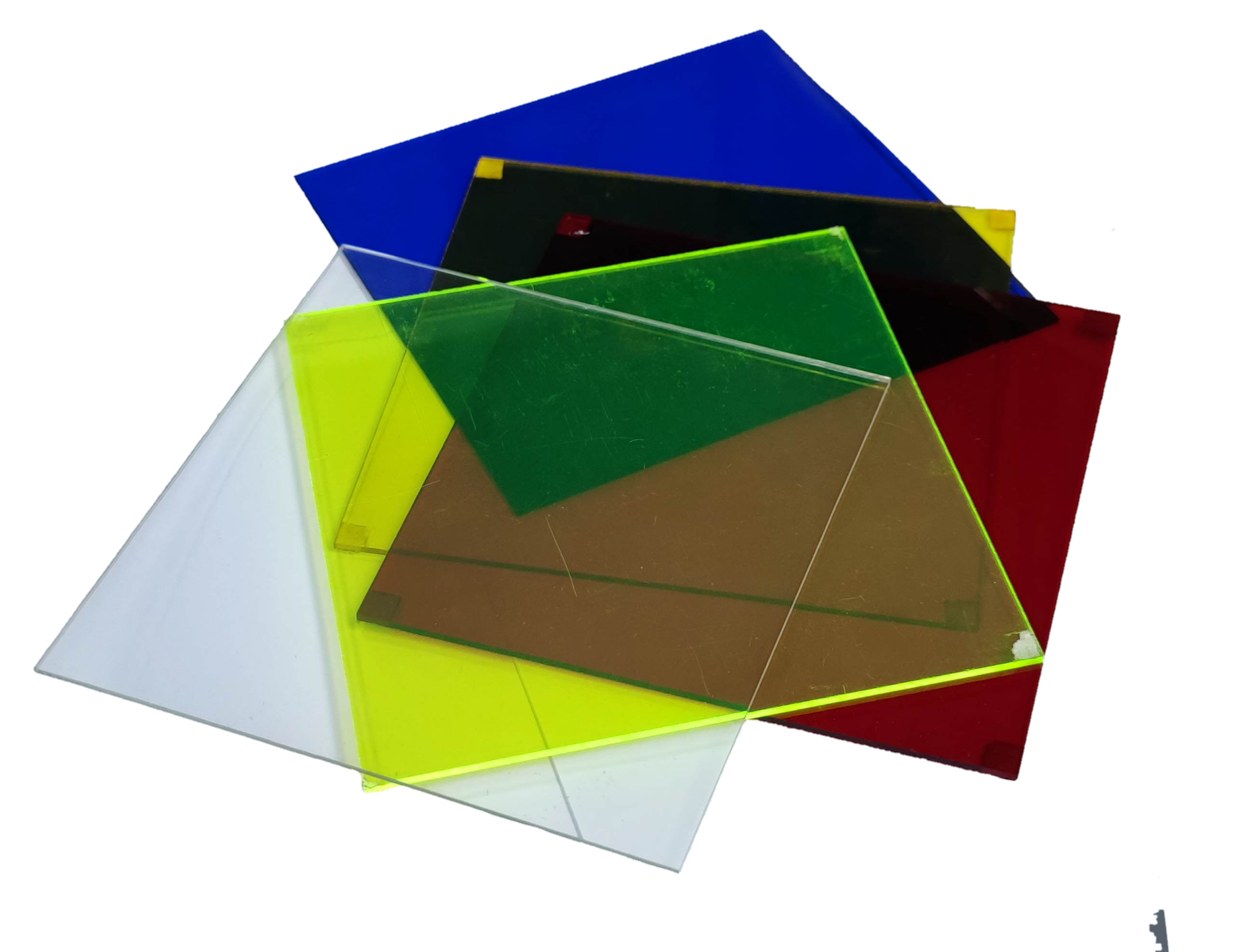 Local Seasonal & Decorative ptical Filter Blue 14.5cm x 14.5cm and other colored optical filters on black background