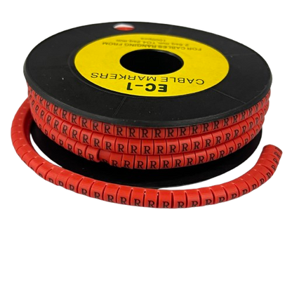 Grippes R Marker Red 2.6mm to 4.2mm 1000pcs cable management markers on black spool