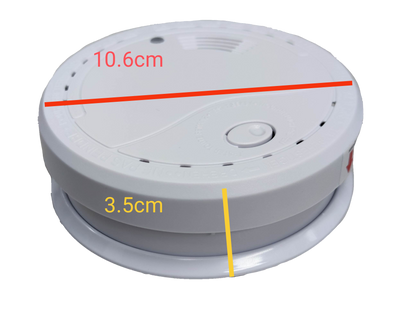 Home Safe Smoke Detector 9V white circular fire alarm with test button and ventilation holes