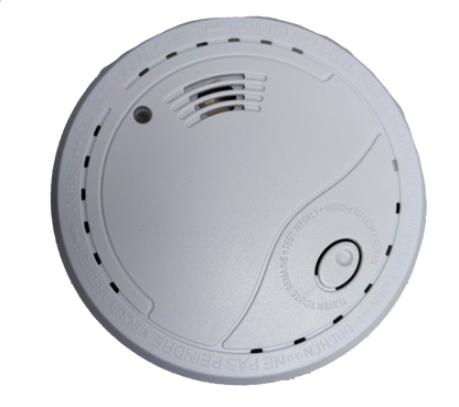 Home Safe Smoke Detector 9V white round fire alarm with test button and ventilation slots