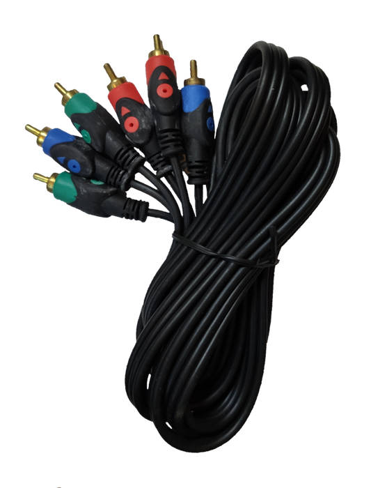 RCA Cord 3 Meters 3X3 with gold-plated connectors and black cable from Taiwan