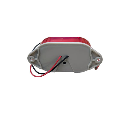 Denko red emergency warning lamp 12 volt with gray base and red and black wiring